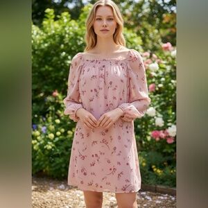 Wilfred‎ Wmns XS Alana Spring Medley Pink Rose Dress $158 NEW Aritzia Babydoll